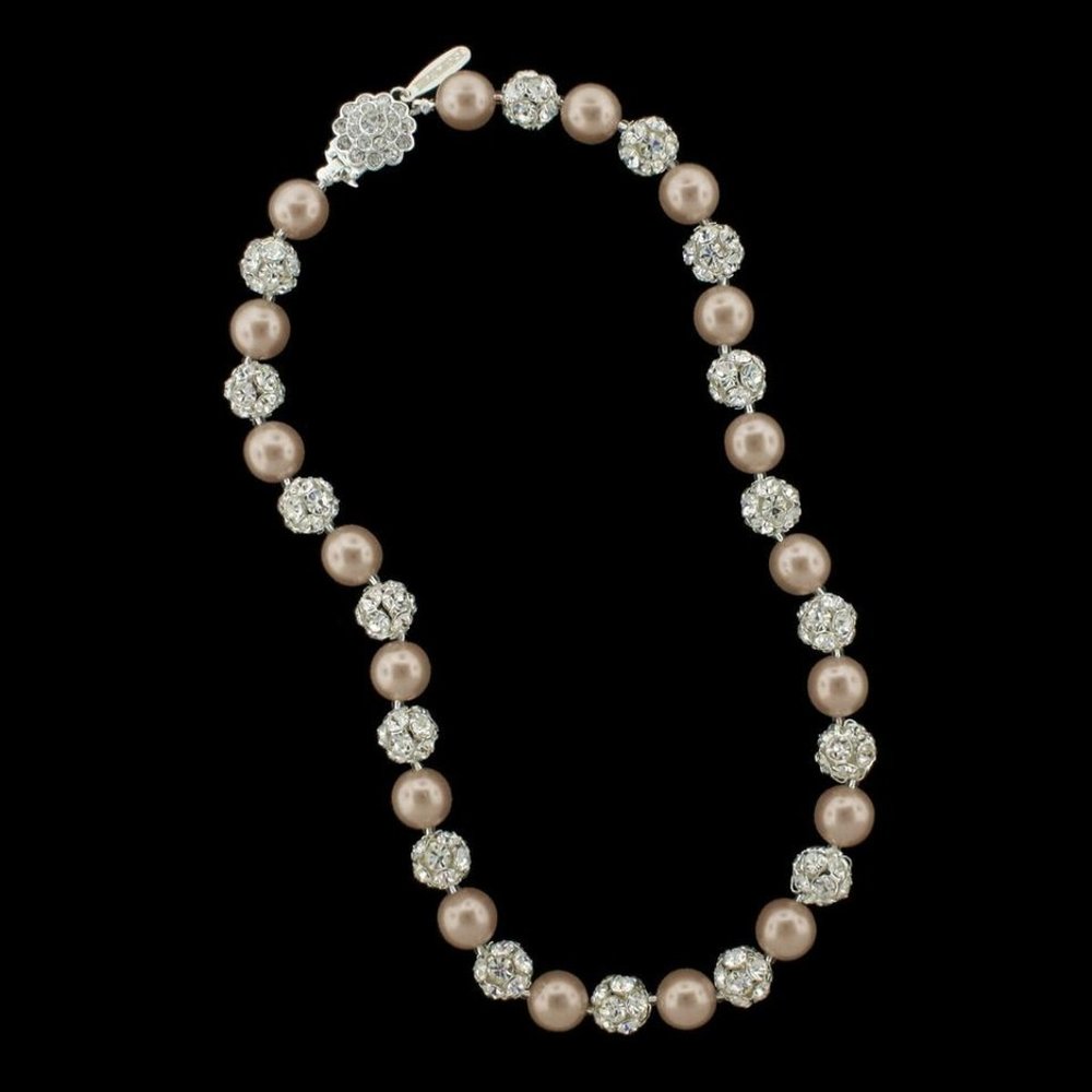 GIAVAN - PEARL AND RHINESTONE BEADS NECKLACE